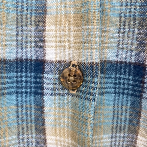 Pendleton Turquoise Blue Plaid 100% Virgin Wool Button-Up Shirt Wms sz Medium - Picture 10 of 12